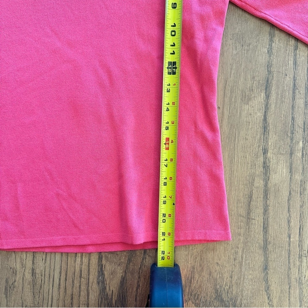 Joseph A Viscose Top Quarter Length Sleeve Coral Pink Size Medium Scoop Neck - Picture 8 of 8